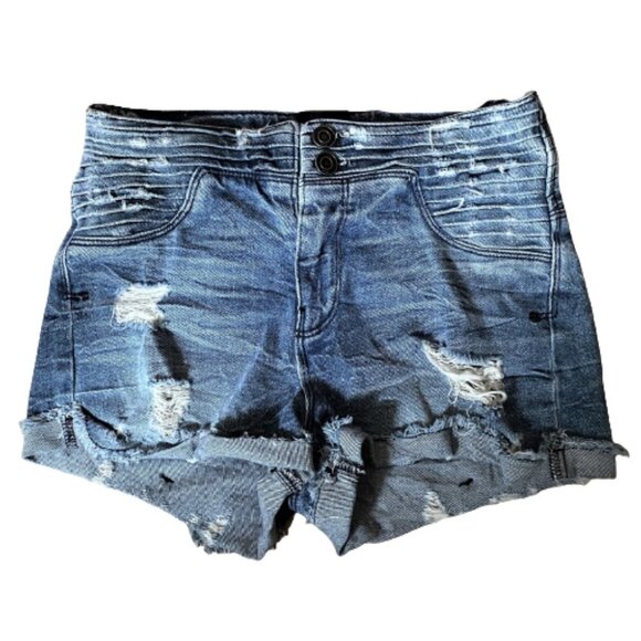 2/$40 RtA Salvador Ripped Jean Shorts in Destroyed Daze - Picture 7 of 16